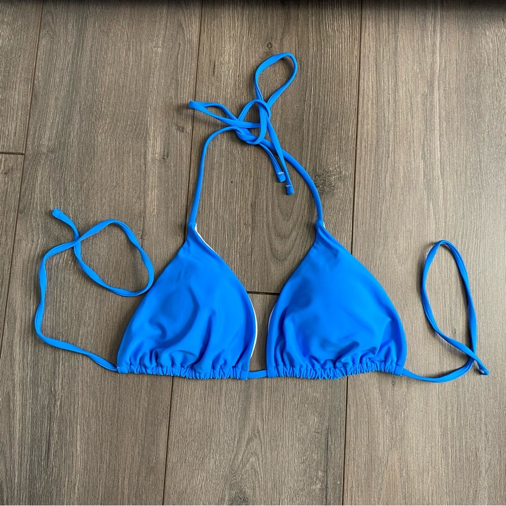Blue Triangle Bikini Top